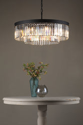 Celeus 8 Light Chandelier Anthracite & Crystaldar Lighting